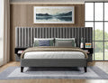 Westmount grey velvet bed with floating nightstands