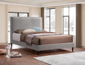Ashbury grey velvet framed headboard bed