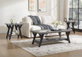 Logan 3-piece coffee table set with wood tops and black legs