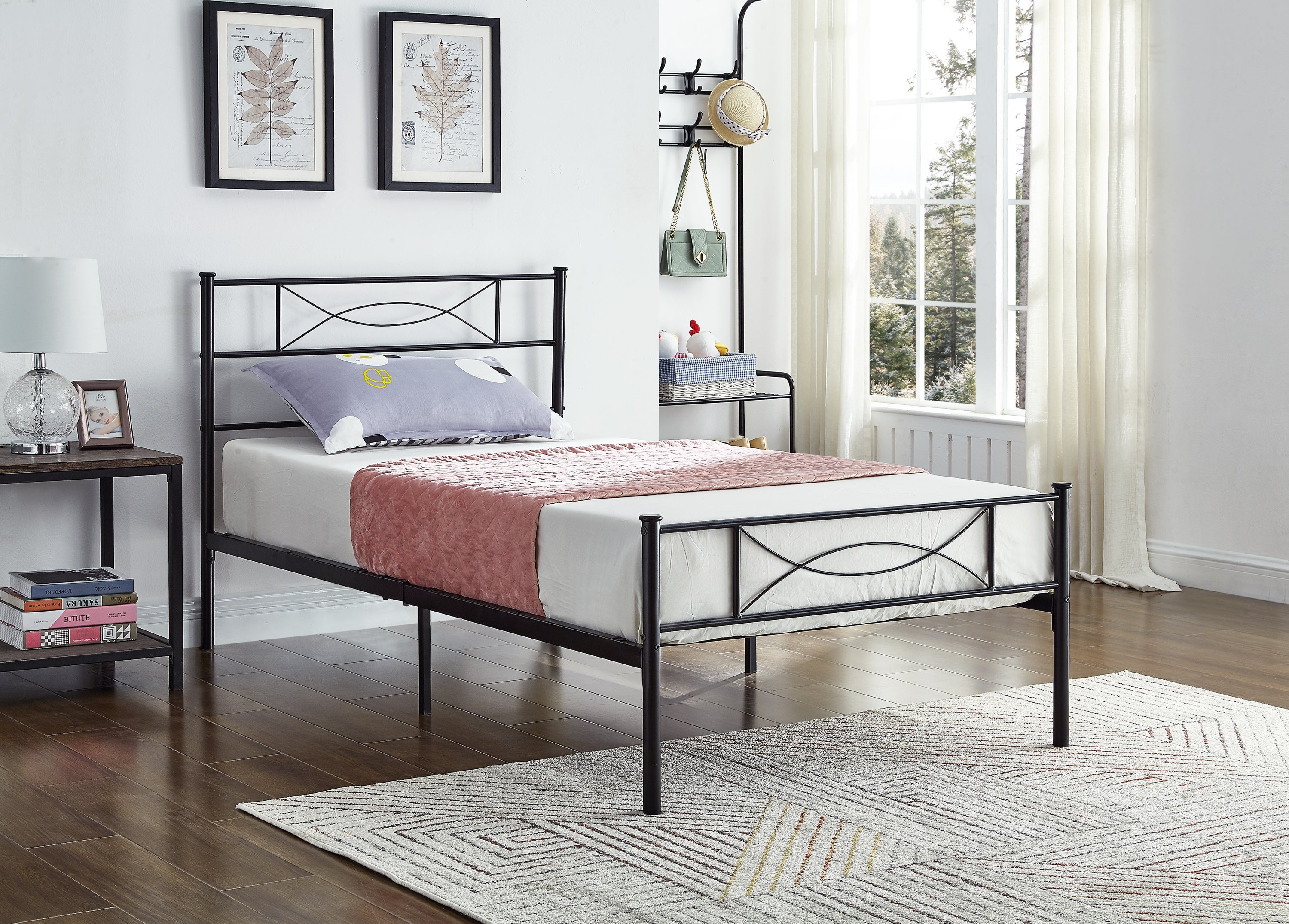Parkdale black metal bed-in-a-box frame