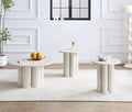Tremont travertine-look pedestal coffee table set