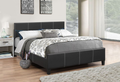 Vaughan black faux-leather bed with adjustable headboard