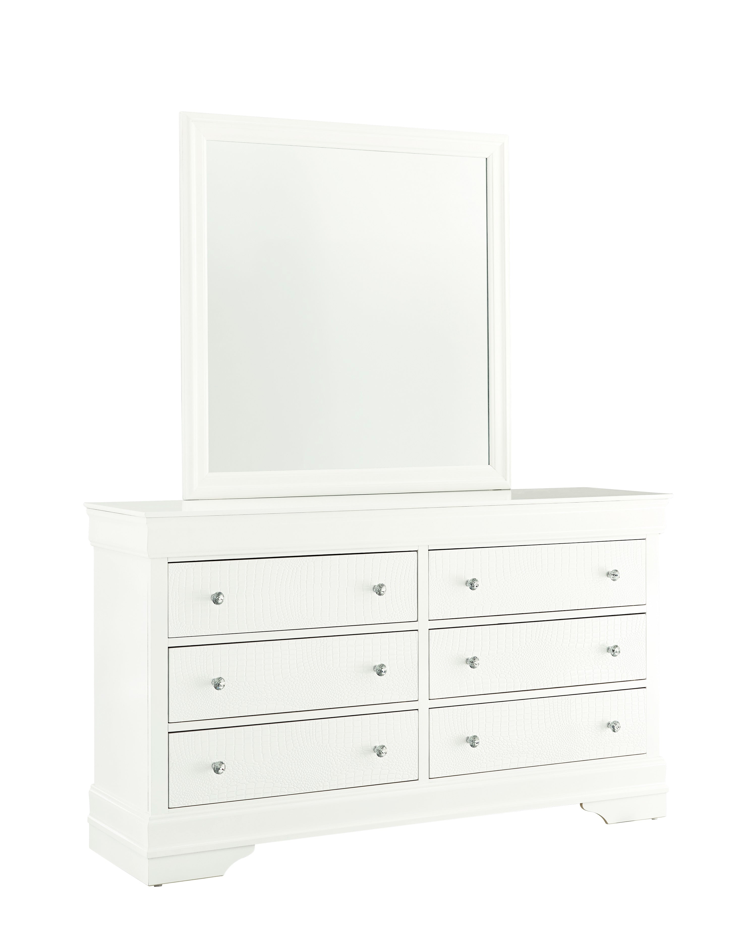 Pompei White chest and dresser with mirror