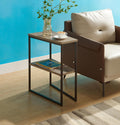 Riverdale C-shape side table with reclaimed wood look top
