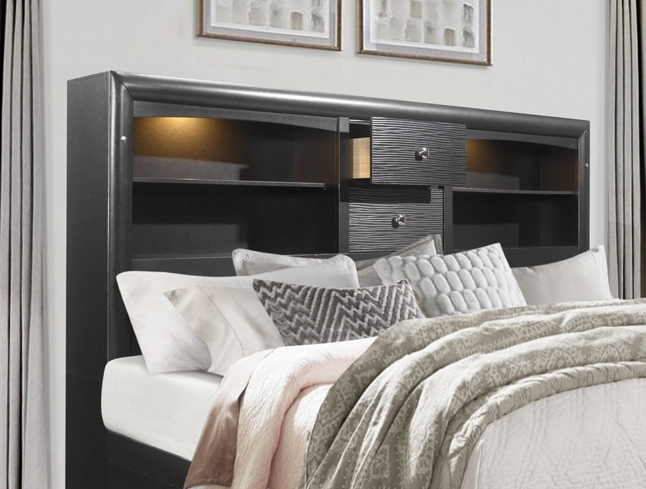 Jordyn-Grey chest and 9-drawer dresser with mirror