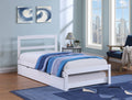 Balsam solid wood bed frame in white grey and espresso finishes