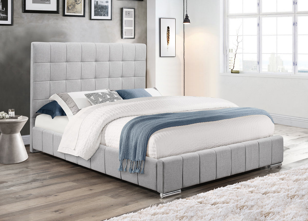 Latimer grey fabric upholstered bed
