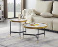 Wychwood set of two round Pandora stone coffee tables