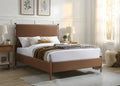 Leaside espresso faux-leather platform bed