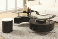 Corktown espresso coffee table with two tuck-away stools
