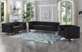 Havenbrook black velvet sofa set with deep tufting and nailhead detail