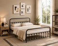 Silverthorn black steel platform bed with under-bed storage