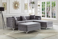 Sherwood grey velvet sectional with reversible chaise