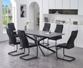 Cookstown 7-piece extension dining set with grey marble top