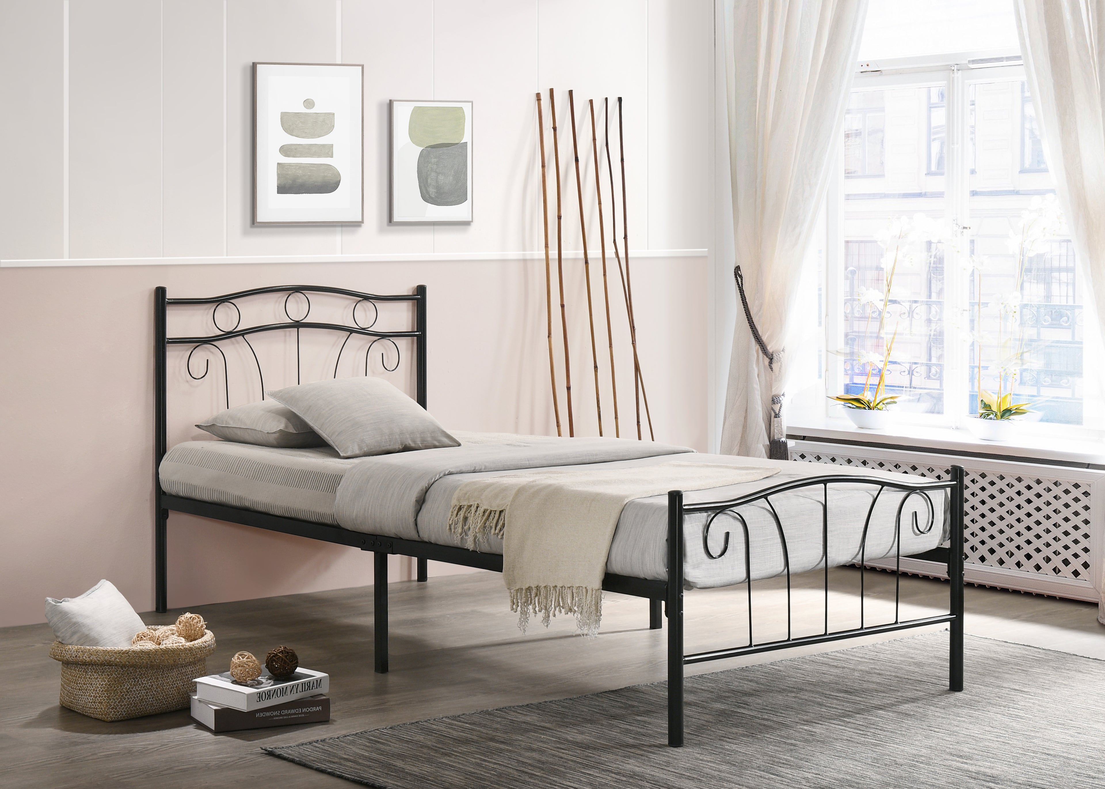 Beaches black metal bed frame