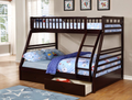 Kelso single over double bunk bed with storage drawers