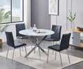 Georgetown 5-piece dining set with white marble glass top